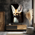 Gizemli Çöl Tilkisi Fennec Cam Tablo: Evine Vahşi Zarafet Kat!