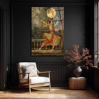 Ay Işığında Dans Eden Zarif Kadın Cam Tablo