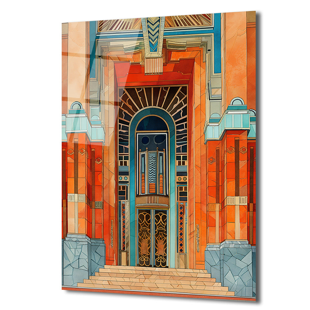 Art Deco Mimari Giriş Cam Tablo: Zamanın Ötesinde Bir Sanat Eseri