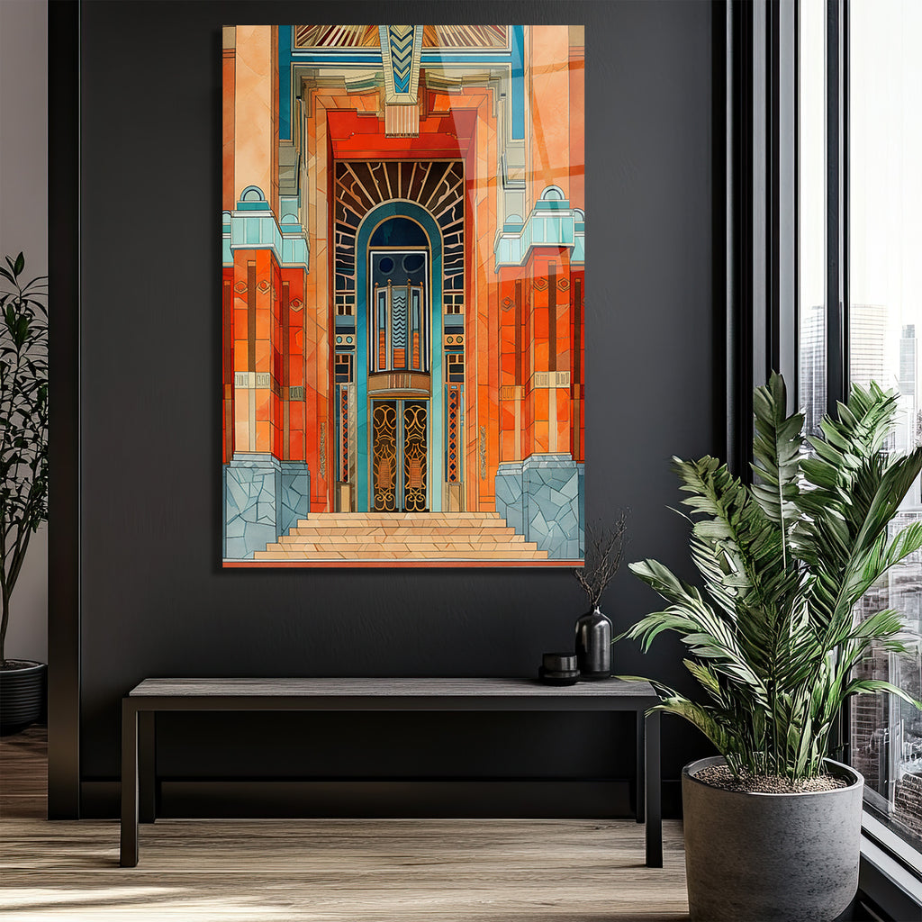 Art Deco Mimari Giriş Cam Tablo: Zamanın Ötesinde Bir Sanat Eseri