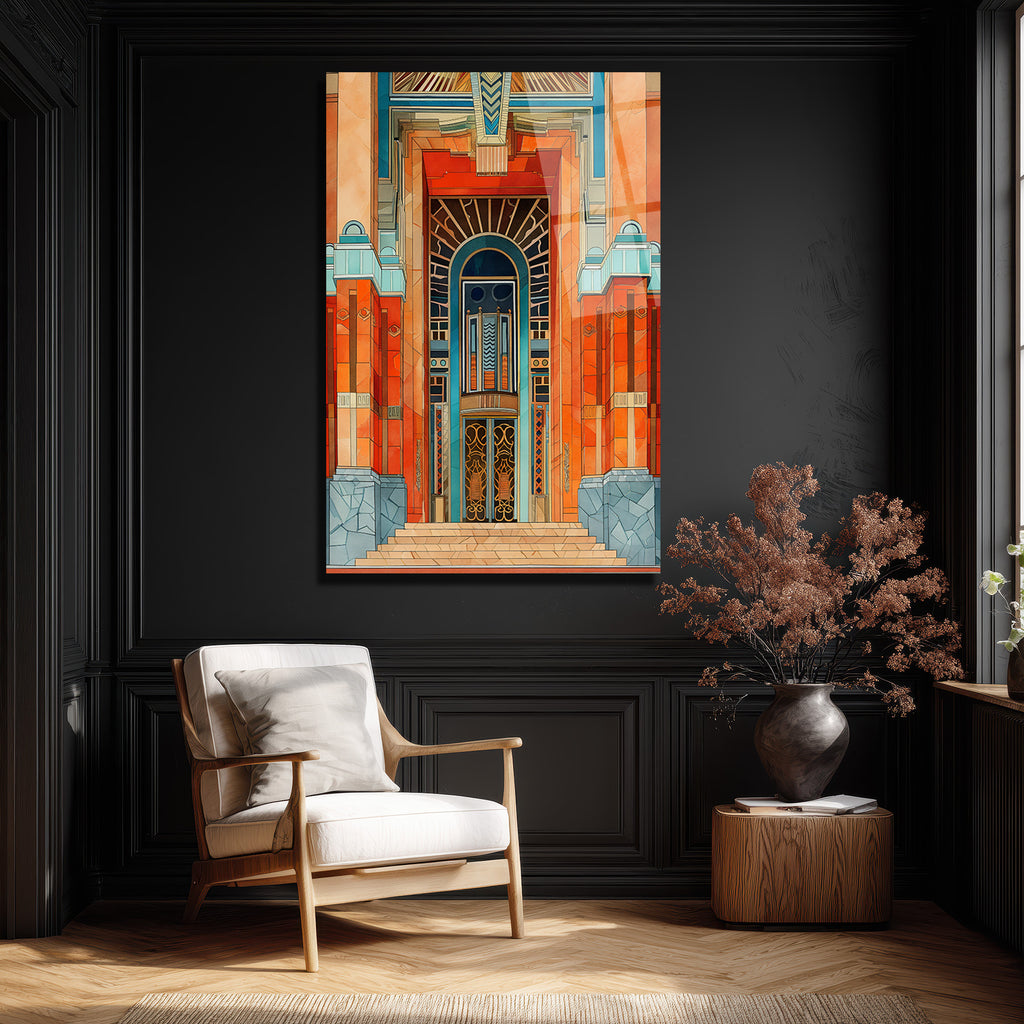 Art Deco Mimari Giriş Cam Tablo: Zamanın Ötesinde Bir Sanat Eseri