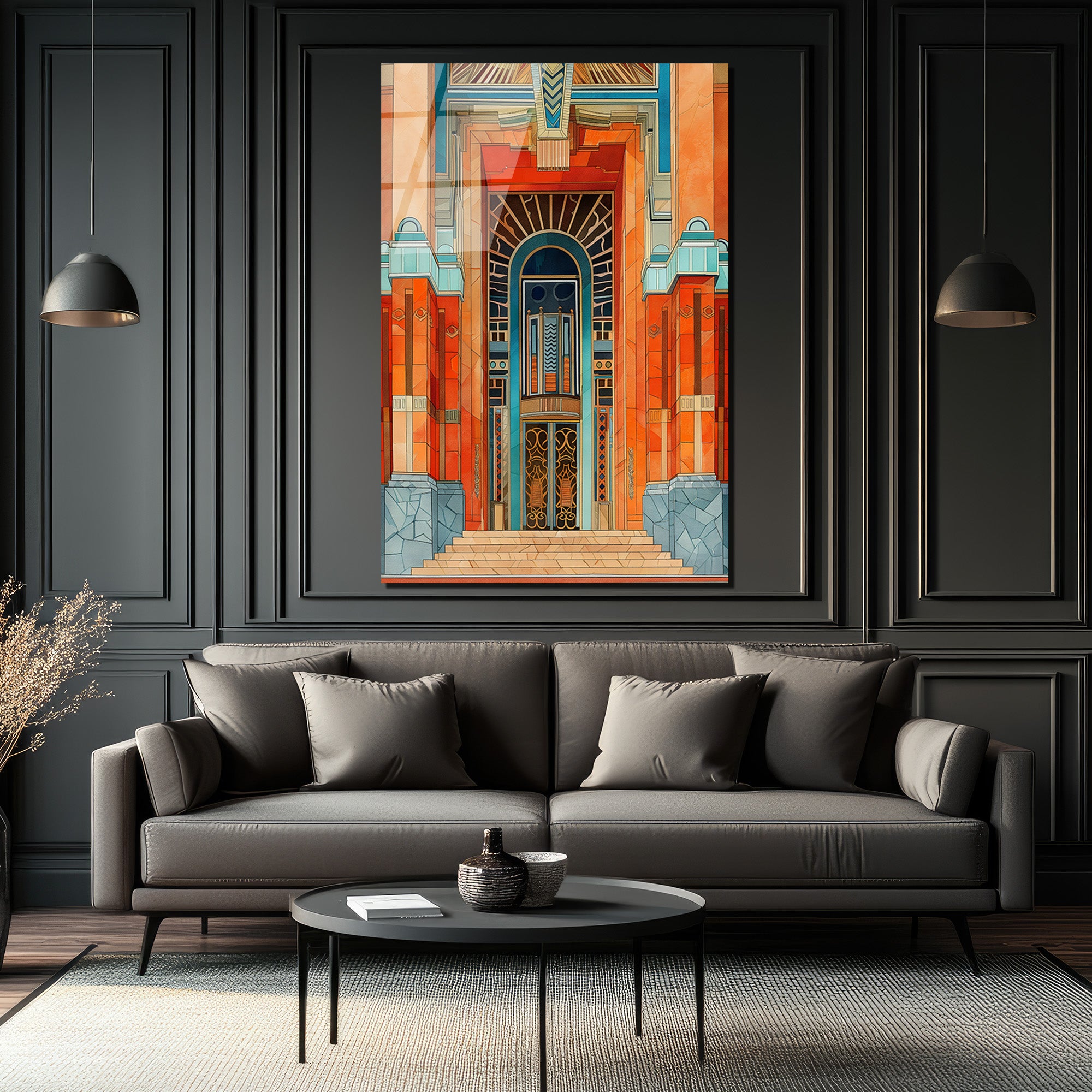 Art Deco Mimari Giriş Cam Tablo: Zamanın Ötesinde Bir Sanat Eseri