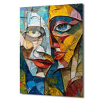 Soyut Yüzler Kübist Modern Cam Tablo - Glazella Sanat Koleksiyonu