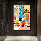 Canlı Renklerle Soyut Still Life Cam Tablo