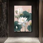 Lotus Çiçekleri Zarafeti: Modern Cam Tablo