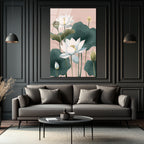 Lotus Çiçekleri Zarafeti: Modern Cam Tablo