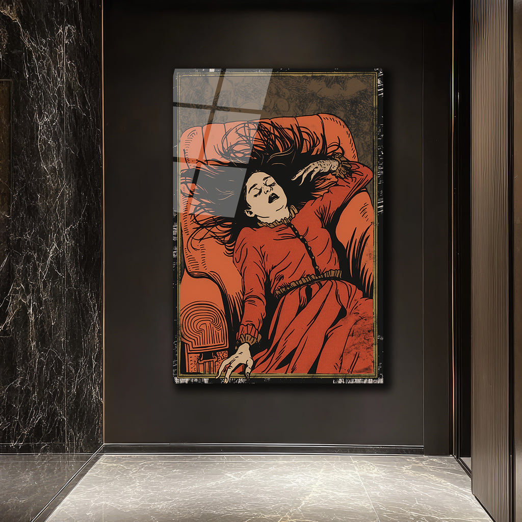 Derin Uyku: Gotik Sanat Temalı Cam Tablo