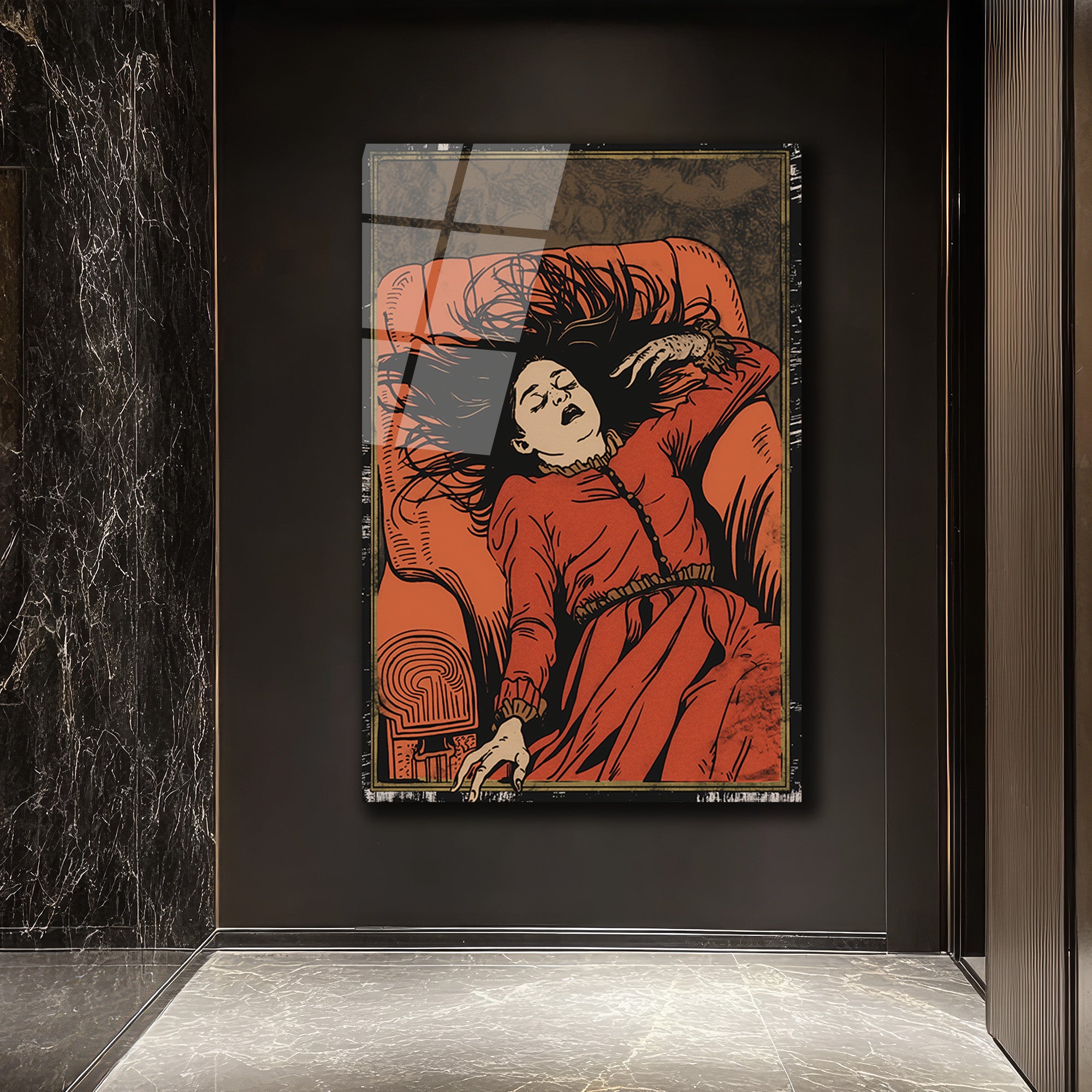 Derin Uyku: Gotik Sanat Temalı Cam Tablo