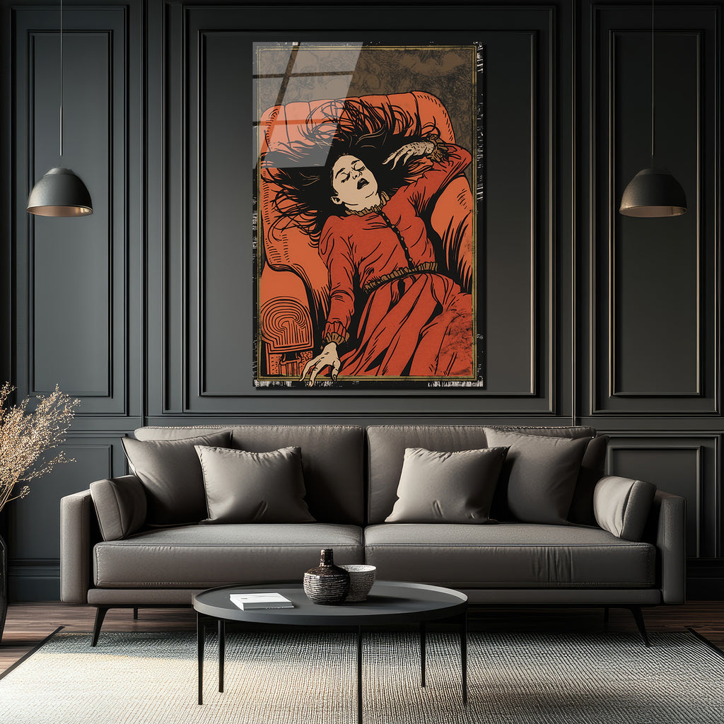 Derin Uyku: Gotik Sanat Temalı Cam Tablo