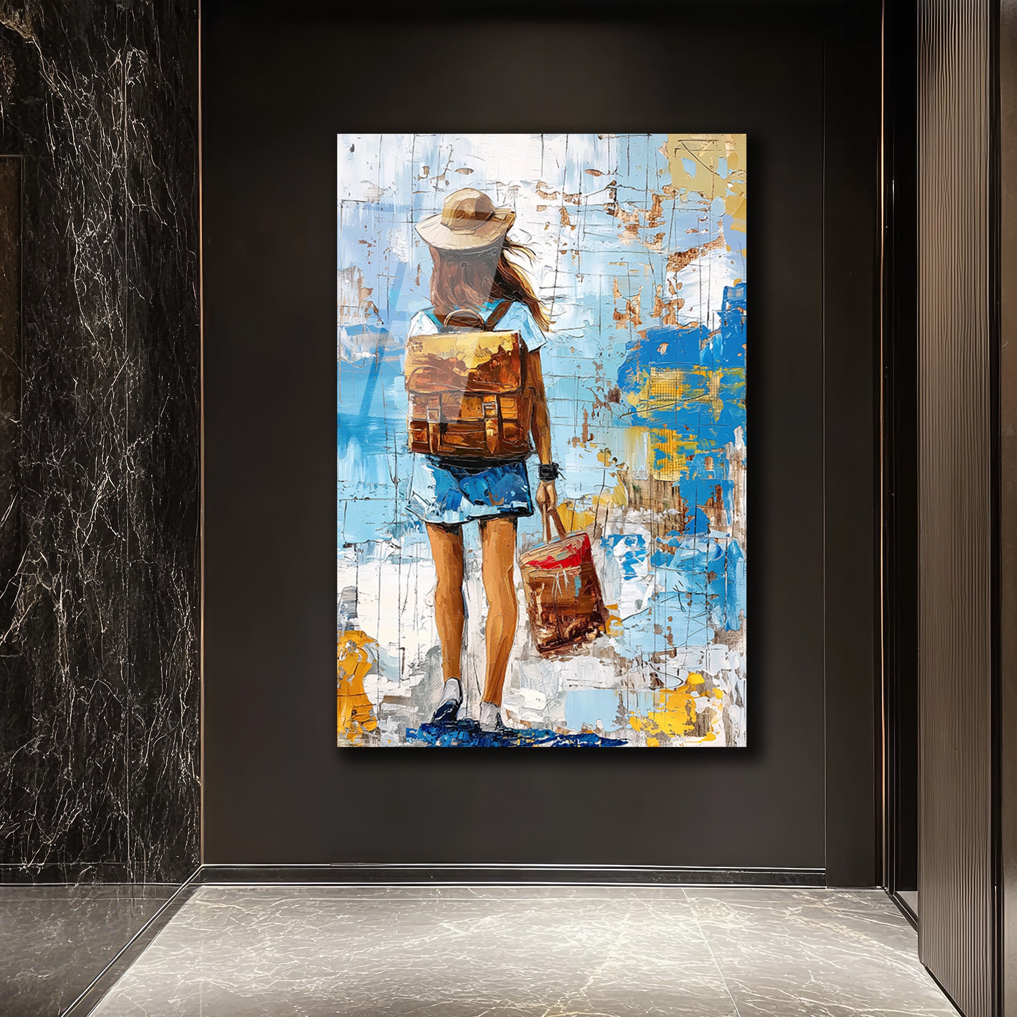 Özgür Ruhun Yolculuğu Cam Tablo - Modern Sanat Dekorasyonu