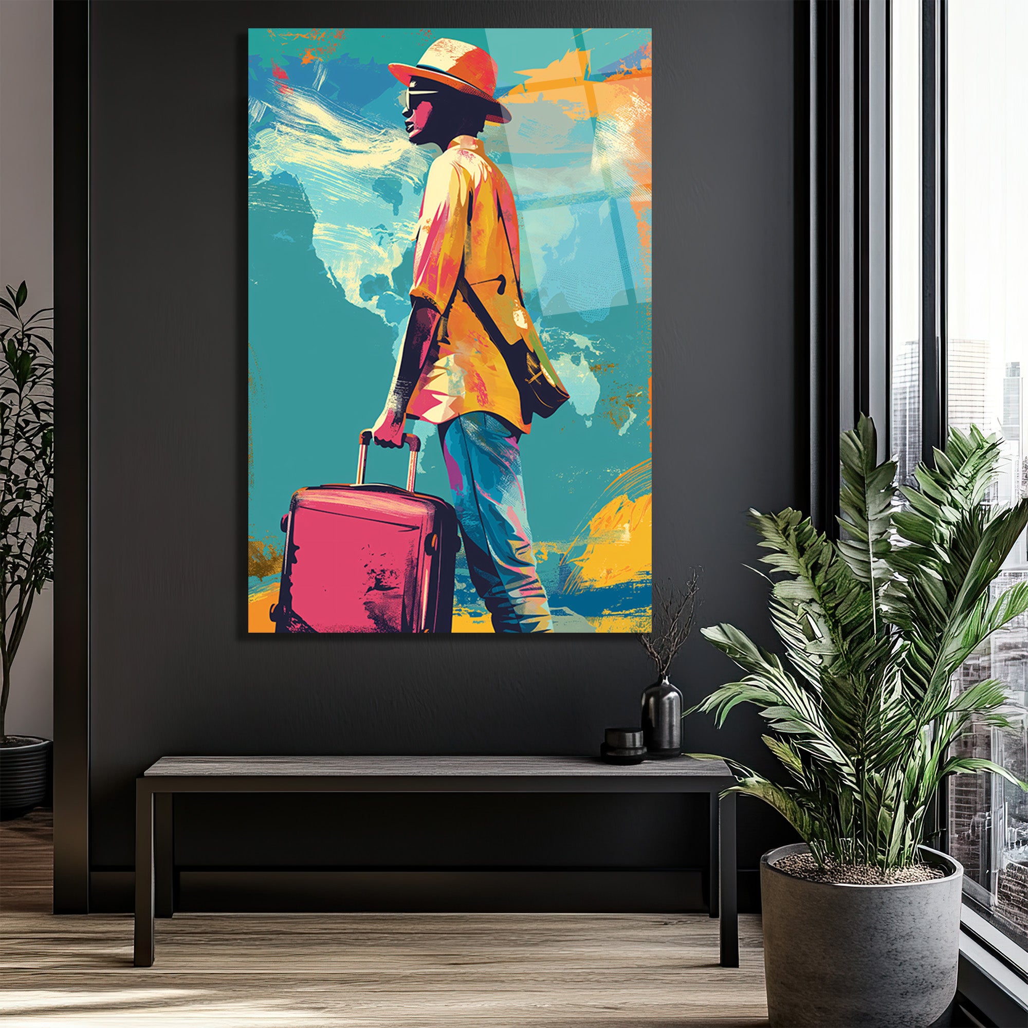 Seyahat Ruhu Modern Cam Tablo - Özgürlüğe Yolculuk