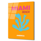Miami Plajı Temalı Modern Sanat Cam Tablo