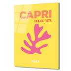 Capri Dolce Vita Temalı Modern Sarı Cam Tablo