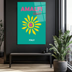 Amalfi Sahili Güneşi Cam Tablo - İtalya Seyahat Temalı Modern Sanat