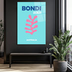 Bondi Beach Mercan Temalı Modern Cam Tablo