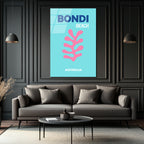 Bondi Beach Mercan Temalı Modern Cam Tablo