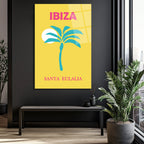 Ibiza Santa Eulalia Tropikal Palmiye Retro Cam Tablo