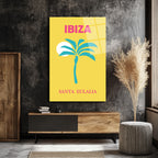 Ibiza Santa Eulalia Tropikal Palmiye Retro Cam Tablo