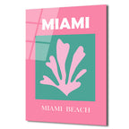 Miami Beach Tropikal Mercan Tasarımı Modern Cam Tablo