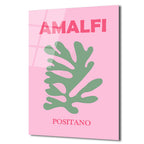 Amalfi Positano Minimalist Cam Tablo - Akdeniz Esintisi