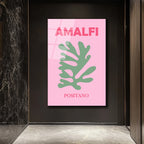 Amalfi Positano Minimalist Cam Tablo - Akdeniz Esintisi
