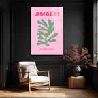 Amalfi Positano Minimalist Cam Tablo - Akdeniz Esintisi