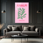 Amalfi Positano Minimalist Cam Tablo - Akdeniz Esintisi