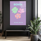 Bondi Beach Yaz Esintisi Minimalist Çiçekli Cam Tablo