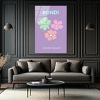Bondi Beach Yaz Esintisi Minimalist Çiçekli Cam Tablo