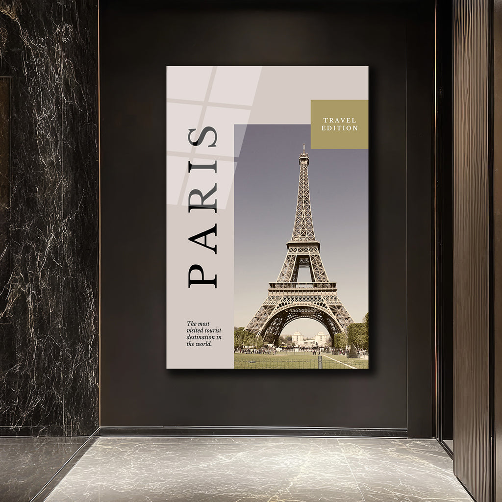 Paris Eyfel Kulesi Seyahat Temalı Modern Cam Tablo