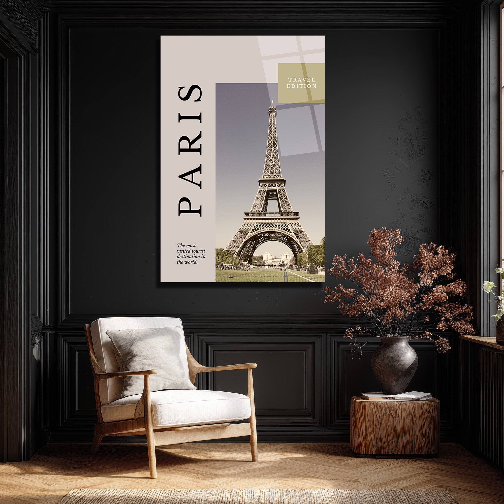 Paris Eyfel Kulesi Seyahat Temalı Modern Cam Tablo