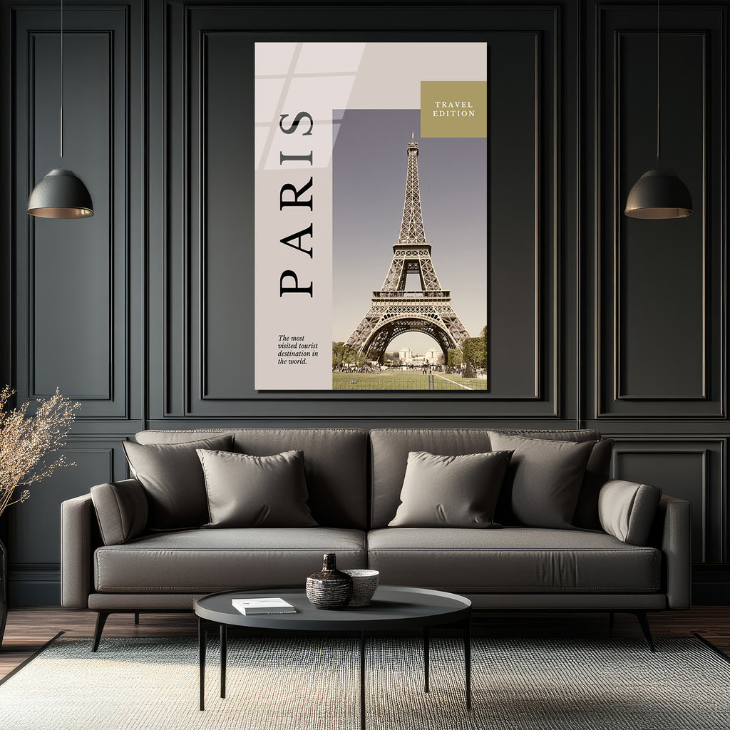 Paris Eyfel Kulesi Seyahat Temalı Modern Cam Tablo