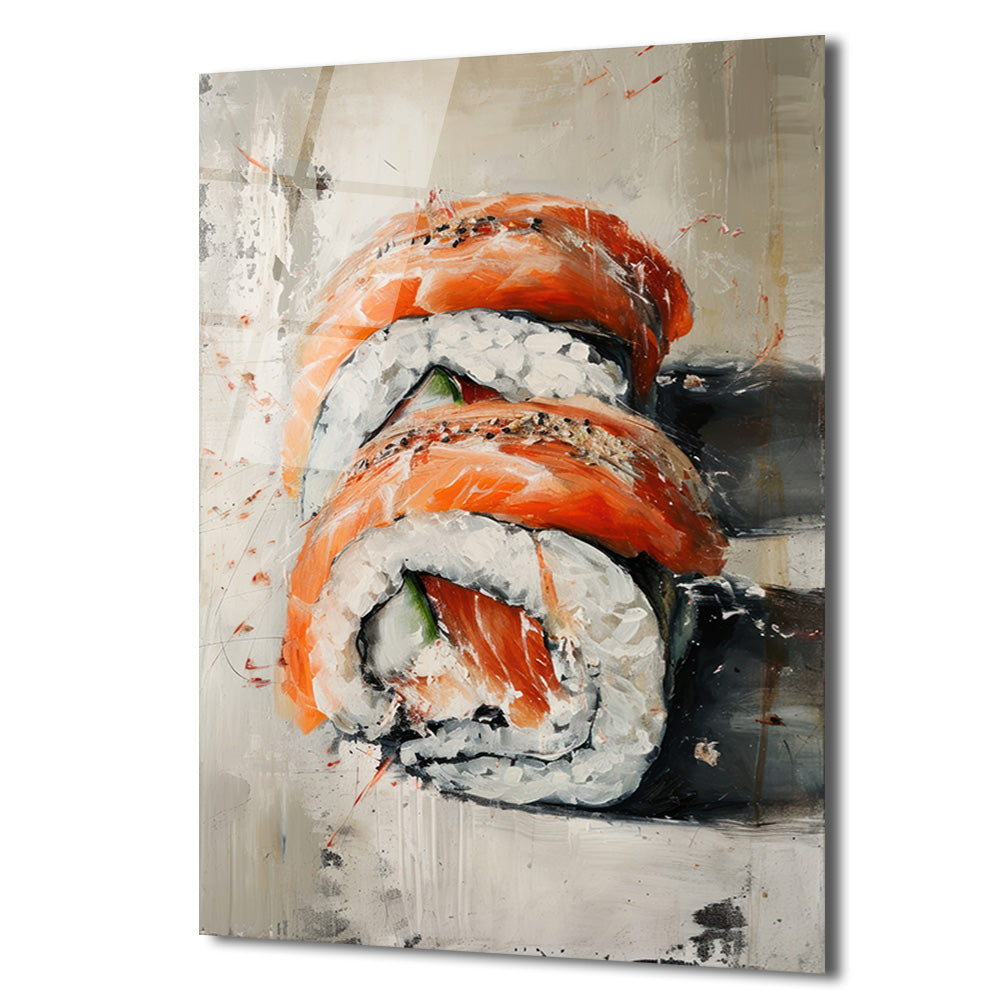 Somon Sushi Modern Sanat Cam Tablo - Japon Lezzeti Duvarınızda