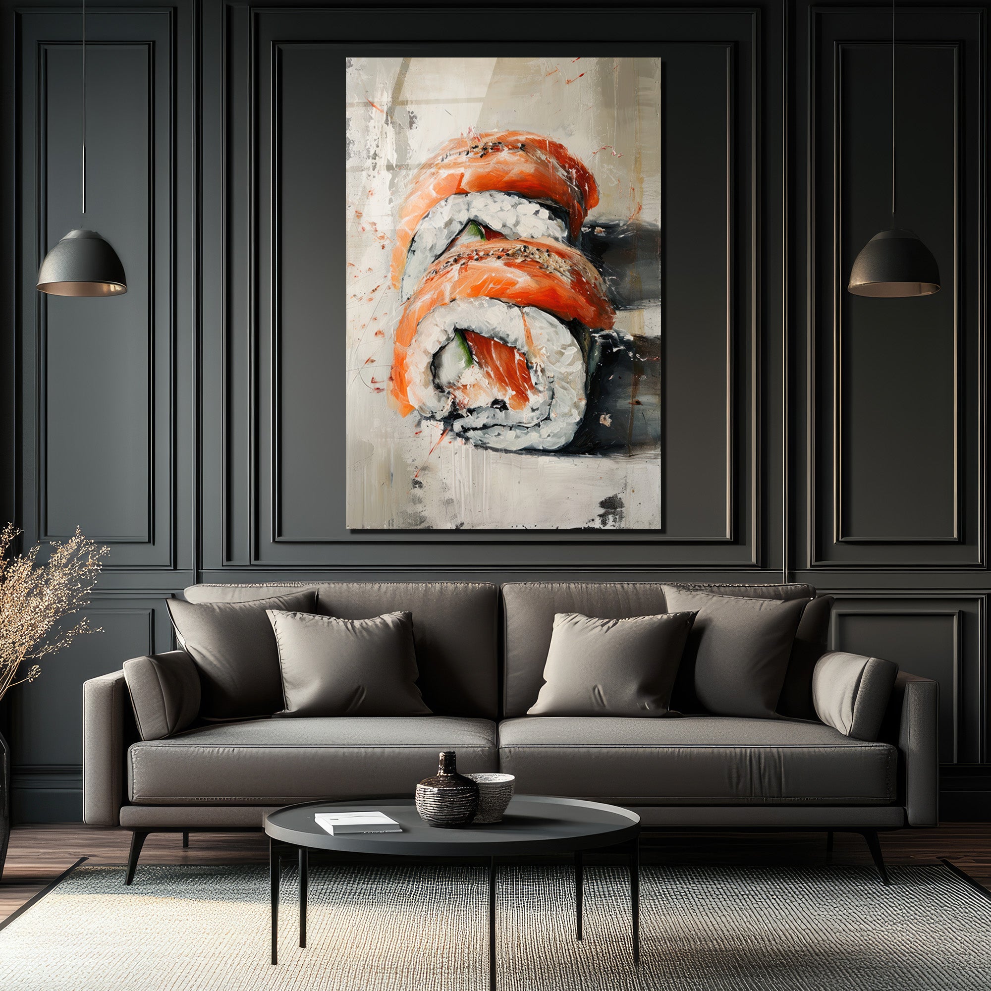 Somon Sushi Modern Sanat Cam Tablo - Japon Lezzeti Duvarınızda