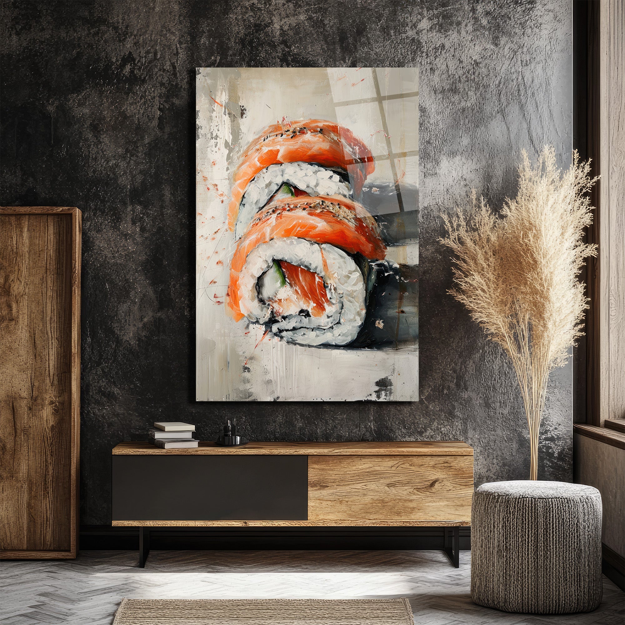 Somon Sushi Modern Sanat Cam Tablo - Japon Lezzeti Duvarınızda