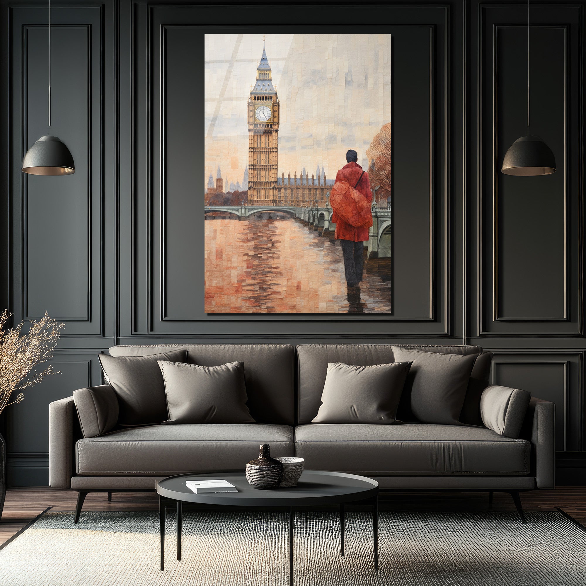 Londra Big Ben Manzarası Cam Tablo - Şehrin Ruhu Evinde