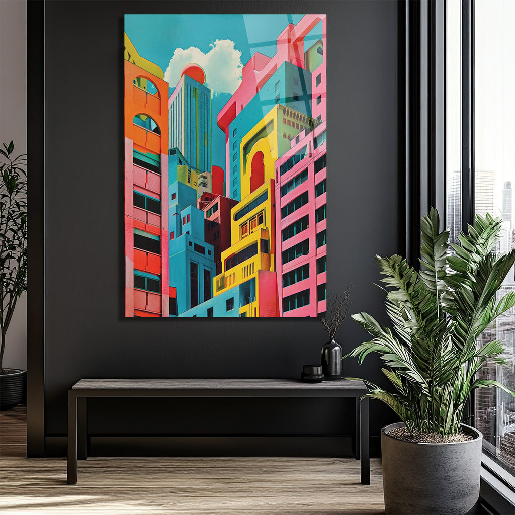 Canlı Metropolis Pop Art Cam Tablo