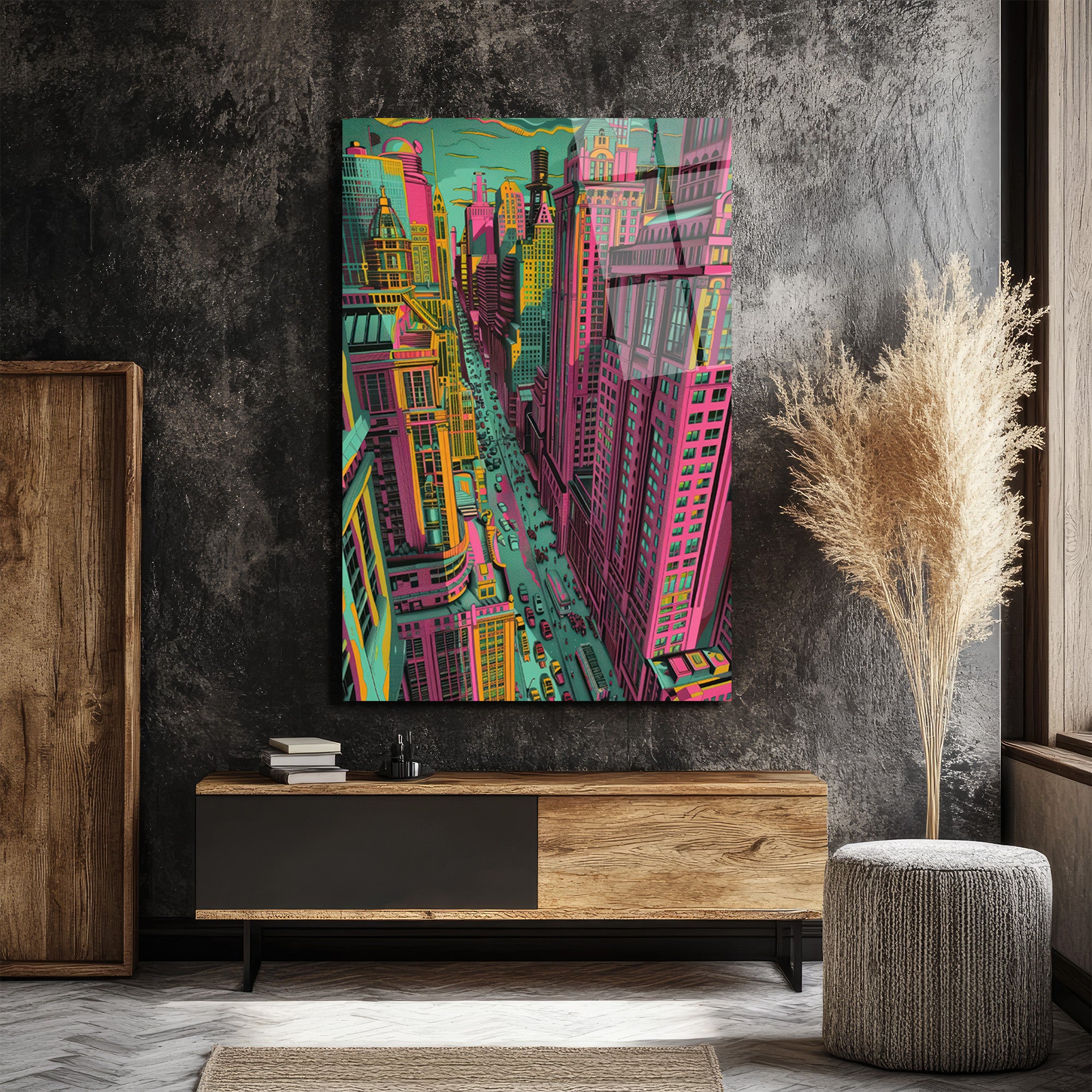 Neon Metropolis Cam Tablo | Şehrin Enerjisi Duvarlarında
