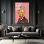 Van Gogh Çiçek Başlı Hayalperest Cam Tablo