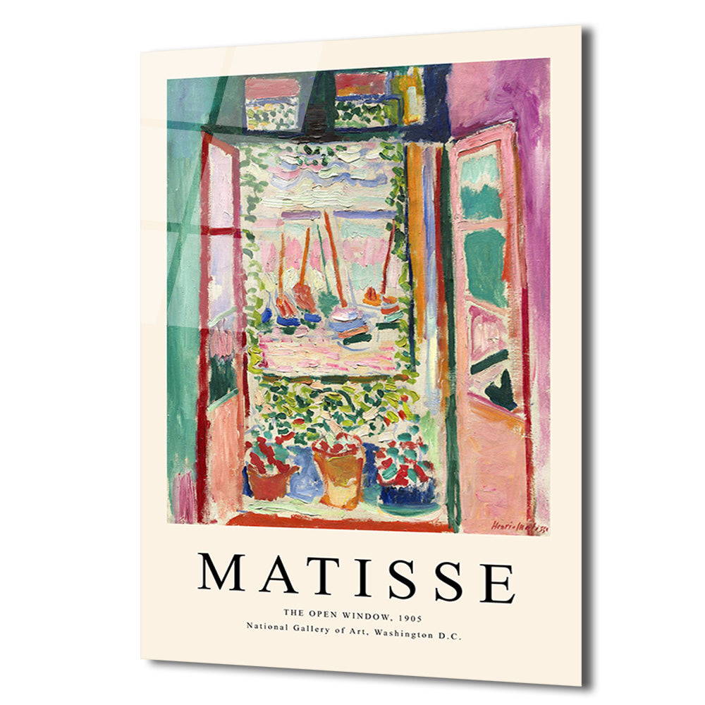 Matisse Açık Pencere Cam Tablo - Fauvist Sanatın Canlı Dokunuşu