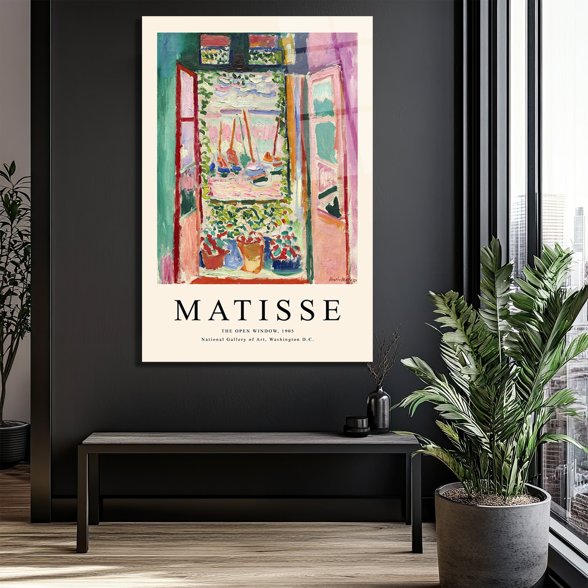 Matisse Açık Pencere Cam Tablo - Fauvist Sanatın Canlı Dokunuşu