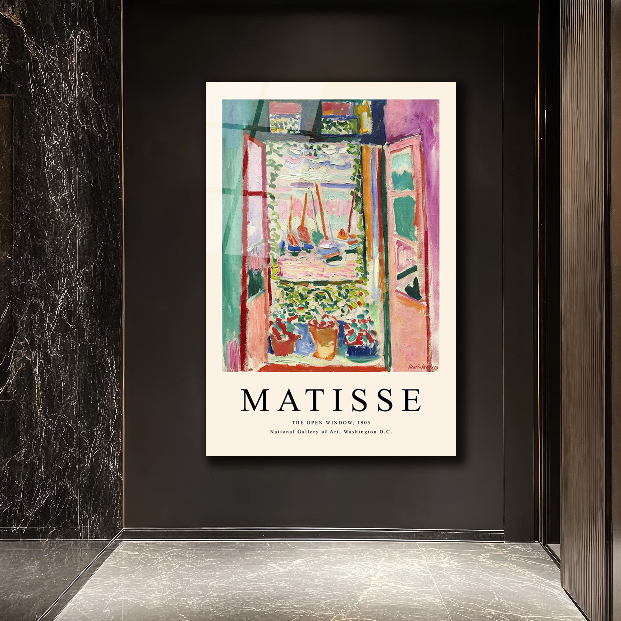 Matisse Açık Pencere Cam Tablo - Fauvist Sanatın Canlı Dokunuşu