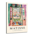 Henri Matisse'in 1905 tarihli 'Açık Pencere' tablosunun canlı renkli cam baskısı. Pencereden görünen denizde yelkenliler, pervazda saksı çiçekleri ve fauvist tarzın belirgin fırça darbeleriyle dolu Akdeniz manzarası.