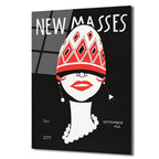 New Masses Vintage Art Deco Kadın Portre Cam Tablo