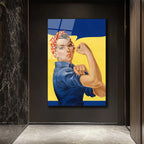 We Can Do It! Rosie the Riveter Güç Temalı Cam Tablo