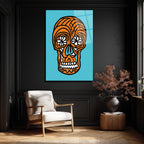 Meksika Şeker Kafatası Temalı Pop Art Cam Tablo