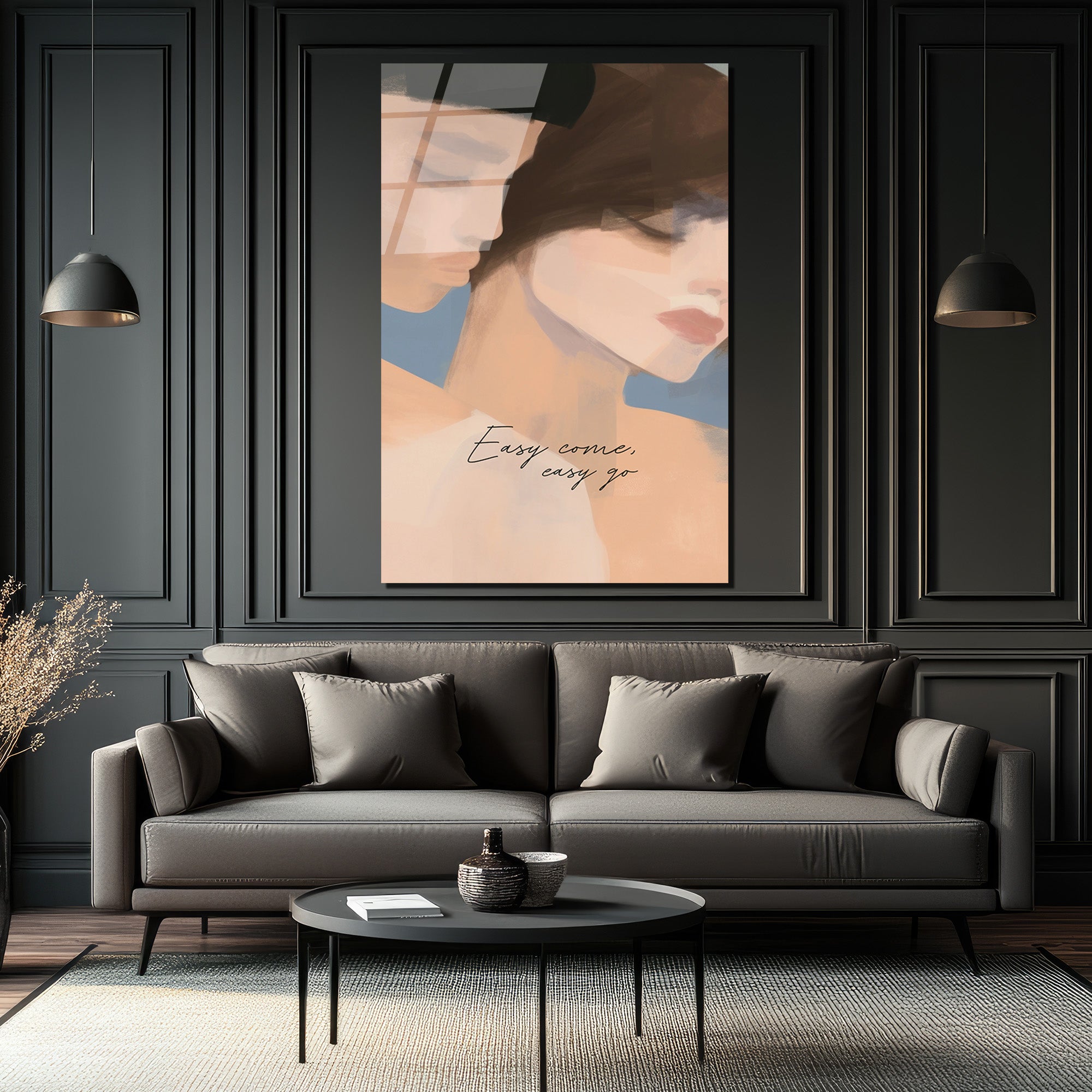 Easy Come Easy Go Modern Soyut Cam Tablo
