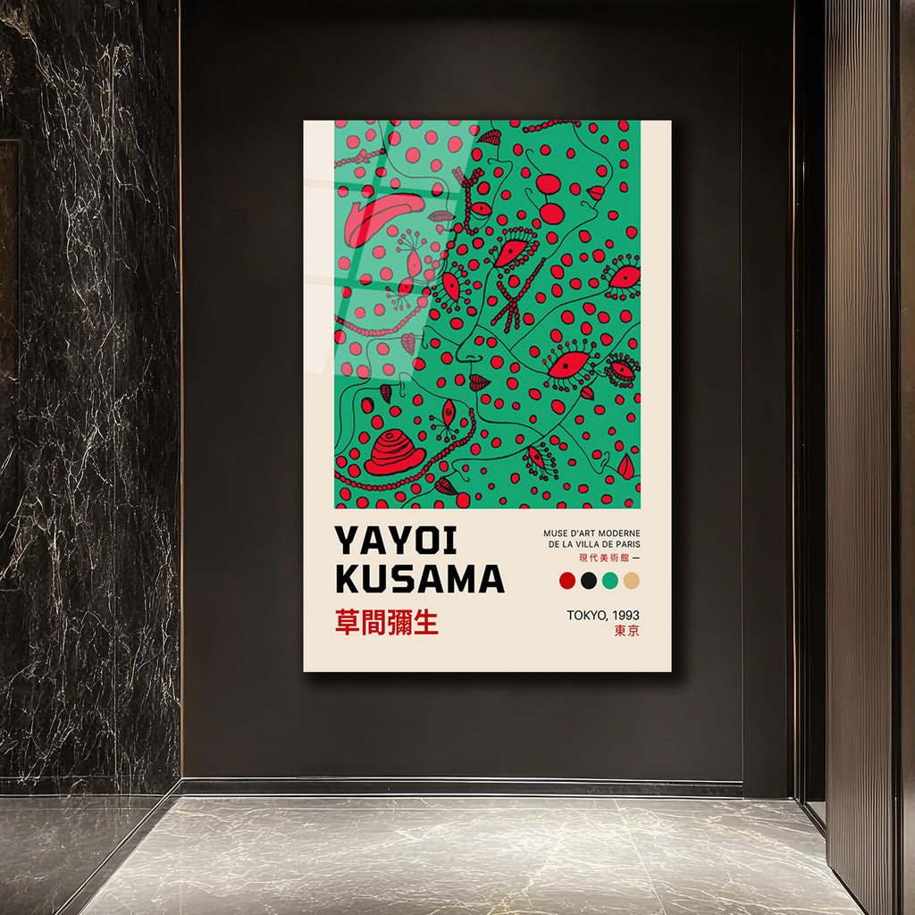 Yayoi Kusama Sonsuzluk Noktaları Cam Tablo | Modern Sanat Duvar Dekoru