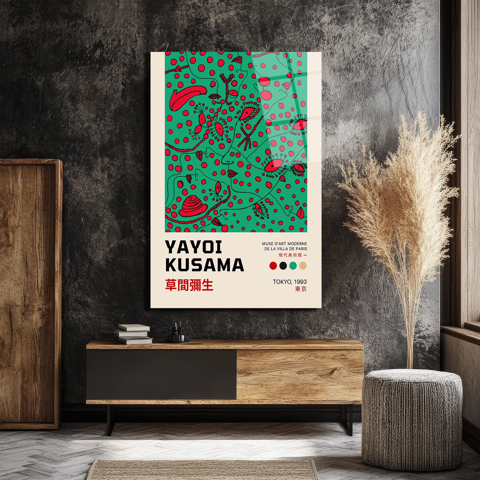 Yayoi Kusama Sonsuzluk Noktaları Cam Tablo | Modern Sanat Duvar Dekoru