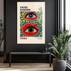 Yayoi Kusama Tarzı Gözler Cam Tablo - Canlı Renklerle Sanat Şöleni